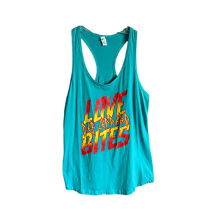 Y2K Def Leppard Love Bites Graphic Racer Back Tank Top Tour Merch Size Large